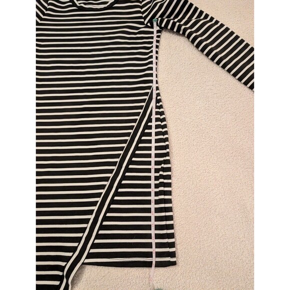 SO RAD Black and White Striped Asymmetrical Hem Long Sleeved Dress Ladies MEDIUM - Picture 5 of 9